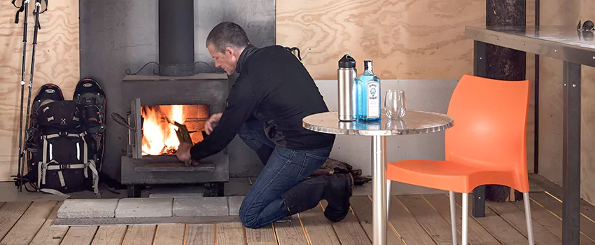 Open Hearth Wood Fireplace Installation in Victoriaville, QC